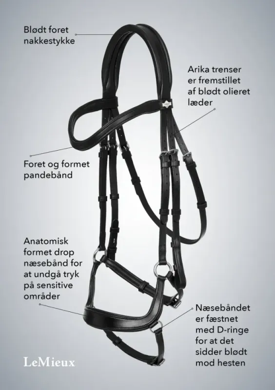 LeMieux Arika Drop Bridle Brown/Silver