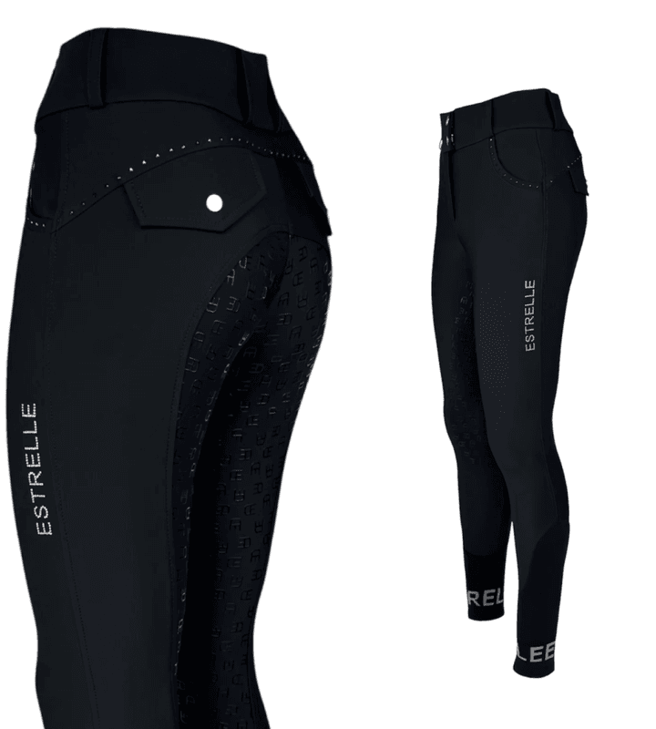 Estrelle Design Signature Breeches Sort (kne grip) 